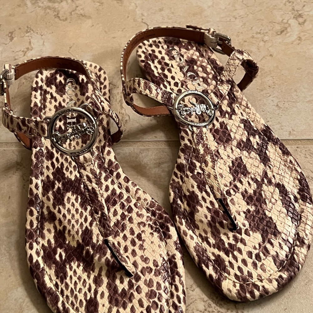 Coach Snakeskin print sandals 7.5